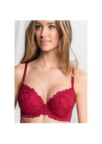 bonprix, Schalen-BH &raquo;(2er Pack) Schalen-BH mit zarter Stickerei&laquo; Packung, 2 Stk. im praktischen 2er Pack, aus Polyamid und Elasthan, dunkelrot + 