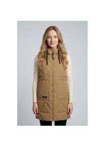 Icepeak, Damen, Steppweste &raquo;AGRIA&laquo; mit Daunenoptik, mit fester Kapuze, wasserdicht und winddicht, BROWN, 48, Steppweste mit Daunenoptik f&uuml;r angenehme 