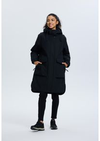 Funktionsmantel Icepeak "Icepeak AALAN", Damen, Gr. 44, basic schwarz, Obermaterial: 59% Baumwolle, 41% Polyamid, M&auml;ntel Funktionsmantel, aus Baumwolle und Polyamid, sportlicher Stil, wasserabweisend