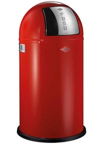 M&uuml;lleimer Wesco "Pushboy", rot, B:40cm H:75,5cm T:40cm, Stahlblech, M&uuml;lleimer, M&uuml;lleimer, Abfallsammler, 50 Liter