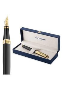 Waterman Exception 'The Opera Collection' Black & Gold G.T. Fountain pen F Blue ink