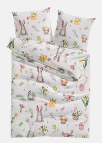 Parure de lit en coton m&eacute;lang&eacute; - blanc - taille 135x200 cm avec coton - bonprix