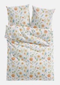 Parure de lit en coton m&eacute;lang&eacute; - blanc - taille 135x200 cm avec coton - bonprix