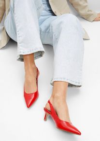 Escarpins slingback &agrave; petit talon fin - rouge - taille 40 - bonprix