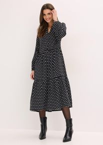 Robe midi en viscose fluide - noir - taille 48 - bonprix