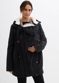bonprix 3-in-1 kuschelig gef&uuml;tterte Umstands- und Tragejacke, schwarz, Gr.42, Kuschelige Umstandsjacke mit Teddyfutter f&uuml;r die Schwangerschaft und danach