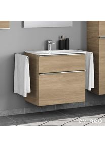 Geberit Acanto Slim Vasque, meuble sous-vasque ineo4 d&rsquo;evineo l : 75 cm, 2 tiroirs, avec poign&eacute;e,, 500641012+BE0226OA,