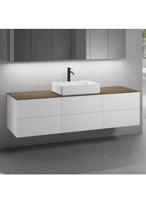 neoro n50 Ensemble de meubles l : 180 cm, 6 tiroirs, lavabo l : 58 cm blanc mat,, BN0065WM+3#BN0421WM+BN0409WL,