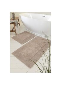 Wecon home Basics Badematte &raquo;Finn&laquo; H&ouml;he 15 mm waschbar, robust, saugf&auml;hig, pflegeleicht, Baumwolle, Hoch-Tief-Effekt
