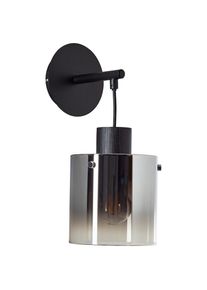 Brilliant Wandleuchte &raquo;Simonis&laquo; E27 1 Stk. 34 x 15 x 19,6 cm, E27, Metall/Rauchglas, schwarz