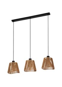 Eglo H&auml;ngeleuchte &raquo;Lavister H&auml;ngelampe, Pendellampe, Japan-Stil, Metall und Papier, E27&laquo; E27 1 Stk. H&auml;ngeleuchte - L91 x B21 x H110 cm - schwarz - 