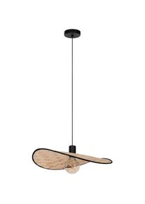 Eglo H&auml;ngeleuchte &raquo;Marywell Pendelleuchte, Wohnzimmerlampe aus Bambus und Metall, Lampe&laquo; E27 1 Stk. H&auml;ngeleuchte - L50 x B34,5 x H110 cm - schwarz - 