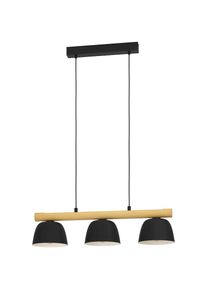 Eglo H&auml;ngeleuchte &raquo;Sherburn H&auml;ngelampe, Esszimerlampe, Metall und Holz, E27, Pendellampe&laquo; E27 1 Stk. H&auml;ngeleuchte Sherburn schwarz, braun 3X40W L:77 H