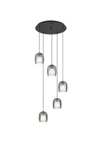 Eglo H&auml;ngeleuchte &raquo;CIAMPINO Pendellampe - Stahl - E27 - 5X28W - IP20&laquo; E27 1 Stk. H&auml;ngelampe, Deckenlampe, Wohnzimmer, Esszimmer, H150 x &Oslash;54 cm
