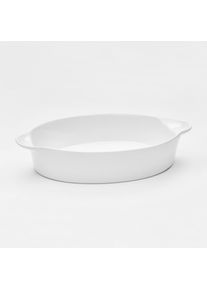 Van Well Auflaufform &raquo;Backform oval, 35 x 23 x 6,7 cm&laquo; Porzellan 1 Stk. tlg. wei&szlig; gl&auml;nzend, sp&uuml;lmaschinen- und mikrowellengeeignet