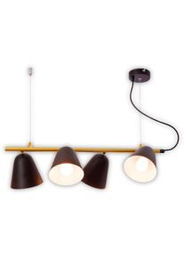 N&auml;ve n&auml;ve Pendelleuchte &raquo;Triton&laquo; E14 1 Stk. 4er, Schirme au&szlig;en schwarz innen wei&szlig;, Stange gold, E14. max. 40W