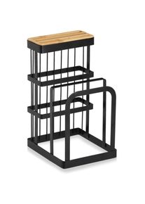 zeller Present Messerblock &raquo;mit Brettchenst&auml;nder, Metall/Bambus,schwarz&laquo; mit Brettchenst&auml;nder, stylisch und organisch
