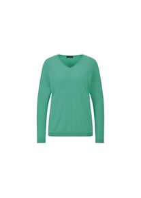 GOLDNER Rundhalspullover &raquo;Baumwollpullover mit V-Ausschnitt&laquo; mit Kaschmieranteil gr&uuml;n, Gr&ouml;&szlig;e 44