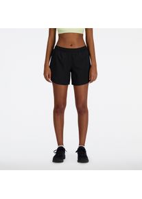Laufshorts New Balance "SPORT ESSENTIAL SHORT 5", Damen, Gr. L, N-Gr, schwarz (schwarz (001)), Obermaterial: 100% Polyester, Hosen Laufshorts, aus Stretchmaterial, feuchtigkeitsabweisend, atmungsaktiv