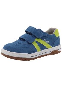 Klettschuh Lurchi "Berry", M&auml;dchen, Gr. 28, royalblau, gr&uuml;n, Leder, Veloursleder, Schuhe Klettschuh, Sneaker, Halbschuh, Freizeitschuh, Gr&ouml;&szlig;enschablone zum Download