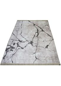 RESITAL The Voice of Carpet Teppich &raquo;Sultan 0063&laquo; rechteckig 9 mm H&ouml;he Flachgewebe, bedruckt, Marmor Design, mit Fransen, waschbar