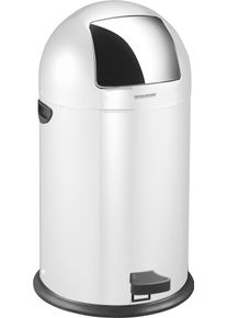 M&uuml;lleimer Fackelmann "ROME, Pedal-Abfalleimer 33L", wei&szlig; matt, B:39cm H:69cm T:43cm &Oslash;:39cm, Edelstahl, M&uuml;lleimer, M&uuml;lleimer, Retro-Design, mit robustem Pedalmechanismus und Edelstahl-Inneneimer