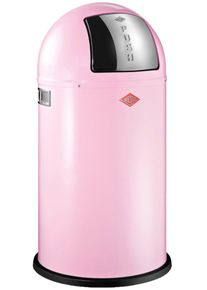 M&uuml;lleimer Wesco "Pushboy Abfallsammler", pink, B:40cm H:75,5cm T:40cm &Oslash;:40cm, Edelstahl, Kunststoff, Metall, Stahlblech, M&uuml;lleimer, M&uuml;lleimer, mit Metalleinsatz, Griffe, Einwurfklappe aus Edelstahl und Bodenring