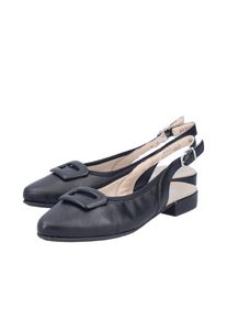 Slingsandale Rieker, Damen, Gr. 43, schwarz, Lederimitat, unifarben, Schuhe Slingsandale, Sabot, Sommerschuh, Blockabsatz, mit verstellbarem Riemchen