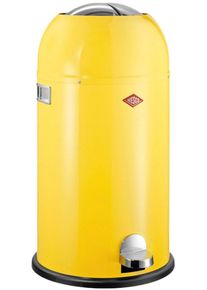 M&uuml;lleimer Wesco "Kickmaster Abfallsammler mit D&auml;mpfer", lemongelb, B:37,5cm H:69cm T:37,5cm &Oslash;:37,5cm, Edelstahl, Kunststoff, Metall, Stahlblech, M&uuml;lleimer, M&uuml;lleimer, mit Metalleinsatz, Fu&szlig;tritt, Klappe, Griff und Bodenring
