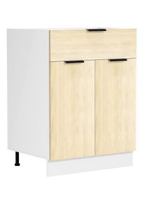 Unterschrank Vcm "K&uuml;chenschrank B60 cm Unterschrank Schublade Fasola", braun (wei&szlig;, honig, eiche), B:60cm T:46cm, Obermaterial: 100% Holz Wood., Schr&auml;nke, Unterschrank