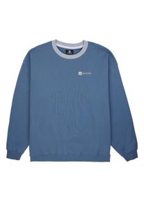 Sweater Converse "Converse BOX STAR RINGER CREW - LAKESIDE BLUE", Damen, Gr. XS, blau (lakeside blau), Sweatware, Obermaterial: 100% Baumwolle, unifarben mit Farbeinsatz, Rundhals, weit B&uuml;ndchen, Sweatshirts Sweater