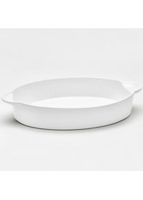 Auflaufform Van Well "Backform oval, 40 x 26x 7,5 cm", wei&szlig;, B:40cm L:26cm, Porzellan, Auflaufformen, Auflaufform, wei&szlig; gl&auml;nzend, sp&uuml;lmaschinen- und mikrowellengeeignet
