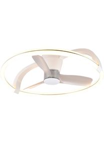 REALITY LEUCHTEN LED Deckenleuchte "STOCKHOLM mit Ventilator, Deckenventilator mit Licht inklFernbedienung", wei&szlig; (wei&szlig; matt), 1, &Oslash; 73,5cm H: 23cm, 1 Stk., Leuchten, 6 Geschwindigkeiten Timer Vor- & R&uuml;cklauf LED dimmbar CCT Nachtlicht, LED Deckenleuchte
