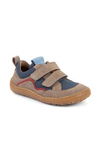Sneaker froddo "Barefoot Base", M&auml;dchen, Gr. 24, braun (beige, blau), Leder, Textil, Schuhe Sneaker, Klettschuh, Freizeitschuh, Barfu&szlig;schuh mit Klettverschluss