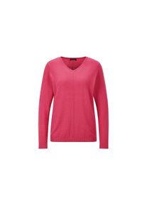 GOLDNER Rundhalspullover &raquo;Kurzgr&ouml;&szlig;e Baumwollpullover mit V-Ausschnitt&laquo; mit Kaschmieranteil rot, Gr&ouml;&szlig;e 20