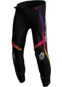 Troy Lee Designs SE Pro Stripes, pantalon textile pour jeunes , couleur: Noir/Mauve/Rouge/Jaune N&eacute;on , taille: 24