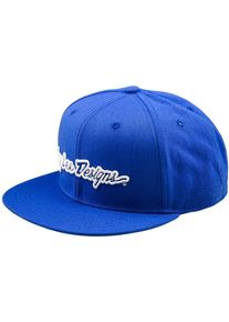 Troy Lee Designs Signature Flat Bill Snapback, tampa , cor: Azul/Branco , tamanho: Medida Unit&aacute;ria