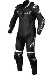 Macna Chromiq, leather suit 1pcs. perforated , color: Black/White , size: 52
