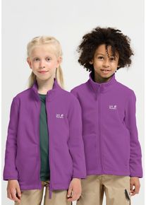Fleecejacke Jack Wolfskin "TAUNUS 100 FZ K", Kinder, Gr. 116, freesia, Fleece, Obermaterial: 100% Polyester. Futter: 100% Polyester, unifarben, Basic h&uuml;ftbedeckend, Rundhals, Jacken Fleecejacke, winddicht, atmungsaktiv, &Uuml;bergangsjacke