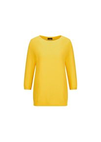GOLDNER Rundhalspullover &raquo;Kurzgr&ouml;&szlig;e Eleganter Baumwollpullover, Halbarm&laquo; U-Boot-Ausschnitt gelb, Gr&ouml;&szlig;e 24