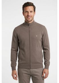 Strickjacke Fynch-Hatton, Herren, Gr. XXXL (60/62), braun (earth), Strick, Obermaterial: 100% Baumwolle, unifarben, bequem h&uuml;ftbedeckend, Rundhals, eingesetzt B&uuml;ndchen, Strickjacken Strickjacke, bequeme Passform, mit Stehkragen, mit Eingrifftaschen