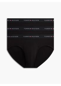 Slip "3P BRIEF DTM", Herren, Gr. M (50), 3 Stk., schwarz, schwarz, schwarz, Jersey, Obermaterial: 95% Baumwolle, 5% Elasthan, Tommy Hilfiger Underwear, k&ouml;rpernah, Unterhosen Slip, mit Logo-Elastikbund