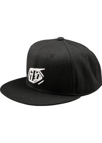Troy Lee Designs Badge Flat Bill Snapback, tampa , cor: Preto/Branco , tamanho: Medida unit&aacute;ria