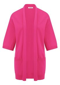 Peter Hahn - Long-Strickjacke mit 3/4-Arm, pink, Gr. 40, Schurwolle