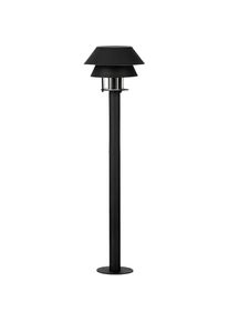 Eglo, LED Au&szlig;en-Stehlampe &raquo;Chappera Stehlampe, Au&szlig;enleuchte aus Metall und Glas, E27, IP65, Lampe&laquo; E27 1 Stk. Stehleuchte - H80 x &Oslash;22 cm - schwarz, 
