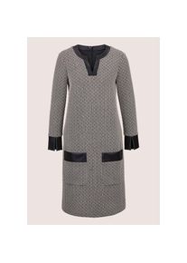 Madeleine Mode MADELEINE, Damen, Sommerkleid &raquo;Etuikleid Modernes Cocktail-Kleid, Rundhals mit V-Schlitz&laquo;, schwarz / wei&szlig;, 44 - N + K Gr, Normale Passform, L&auml;nge ca. 