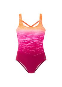 Lascana, Damen, Badeanzug mit Batikprint und Shaping-Effekt, orange-berry, Cup D, 40 - Cup D, orange-berry, In trendiger Batik-Optik