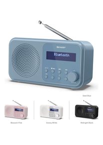 Sharp, Radio &raquo;DR-P420&laquo; (A2DP Bluetooth AVRCP Bluetooth Bluetooth Digitalradio (DAB+) FM-Tuner mit RDS 2 W), blau, 40 Stationsspeicher, Batteriebetrieb