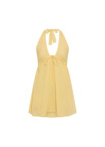 LSCN by LASCANA, Damen, Neckholderkleid, pastel yellow, 36 - N-Gr, Kurzes Strandkleid im Neckholder-Stil