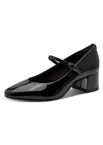 Tamaris, Damen, Spangenpumps , Blockabsatz, Abendschuh, Festtagsschuh mit verstellbarem Riemchen, schwarz, 37, Eleganter Pumps in veganer Verarbeitung